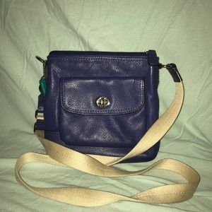 COACH blue leather crossbody bag